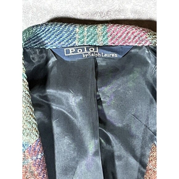 Polo Ralph Lauren Plaid Blazer Mens 38R Tweed University Union Made USA Vintage - Picture 2 of 7